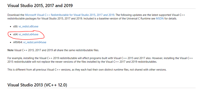 microsoft latest supported visual c download